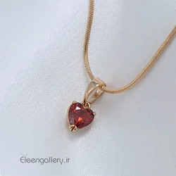 پلاک گردنبند نگینی ژوپینگ قرمز