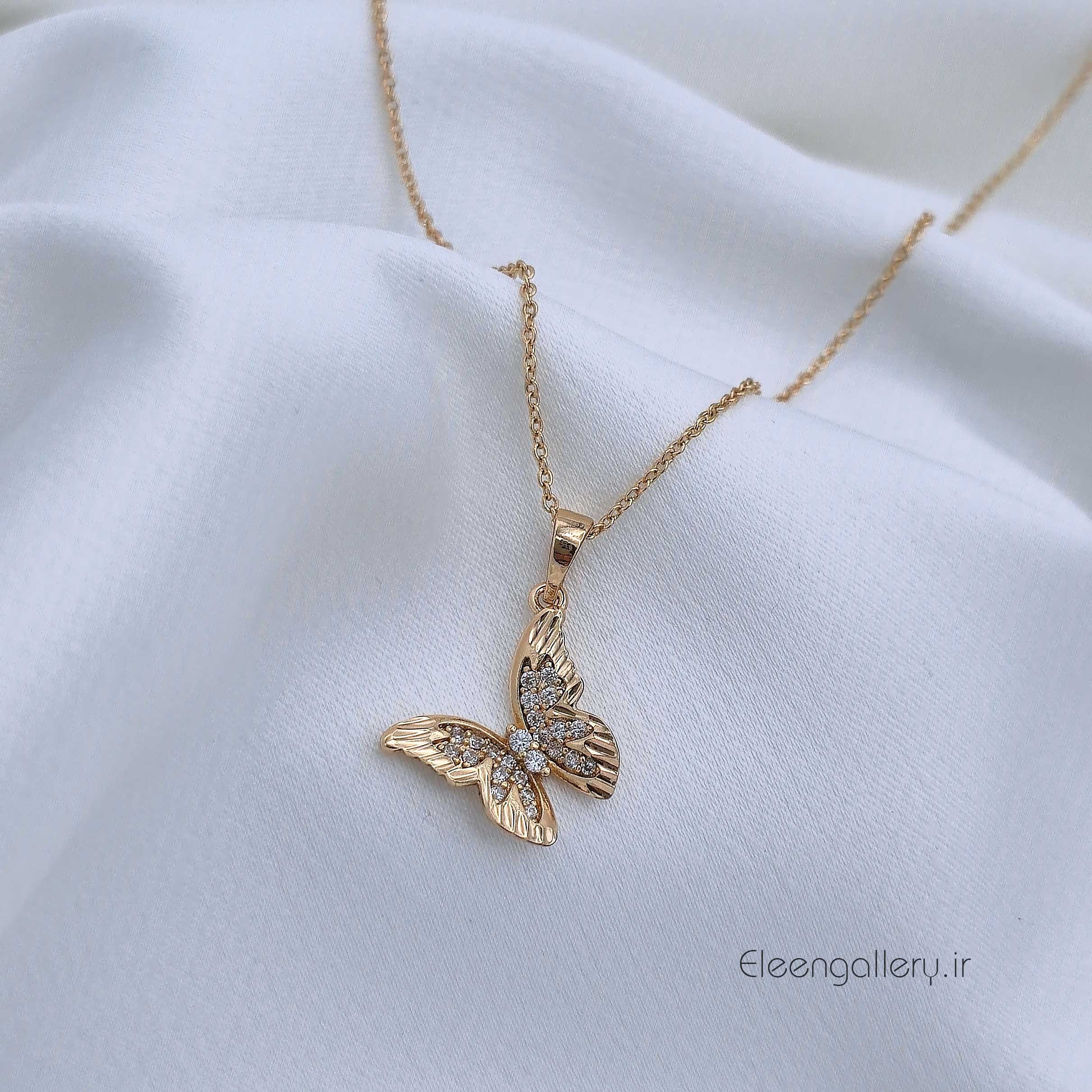 پلاک آویز طرح پروانه ژوپینگ کد-2260