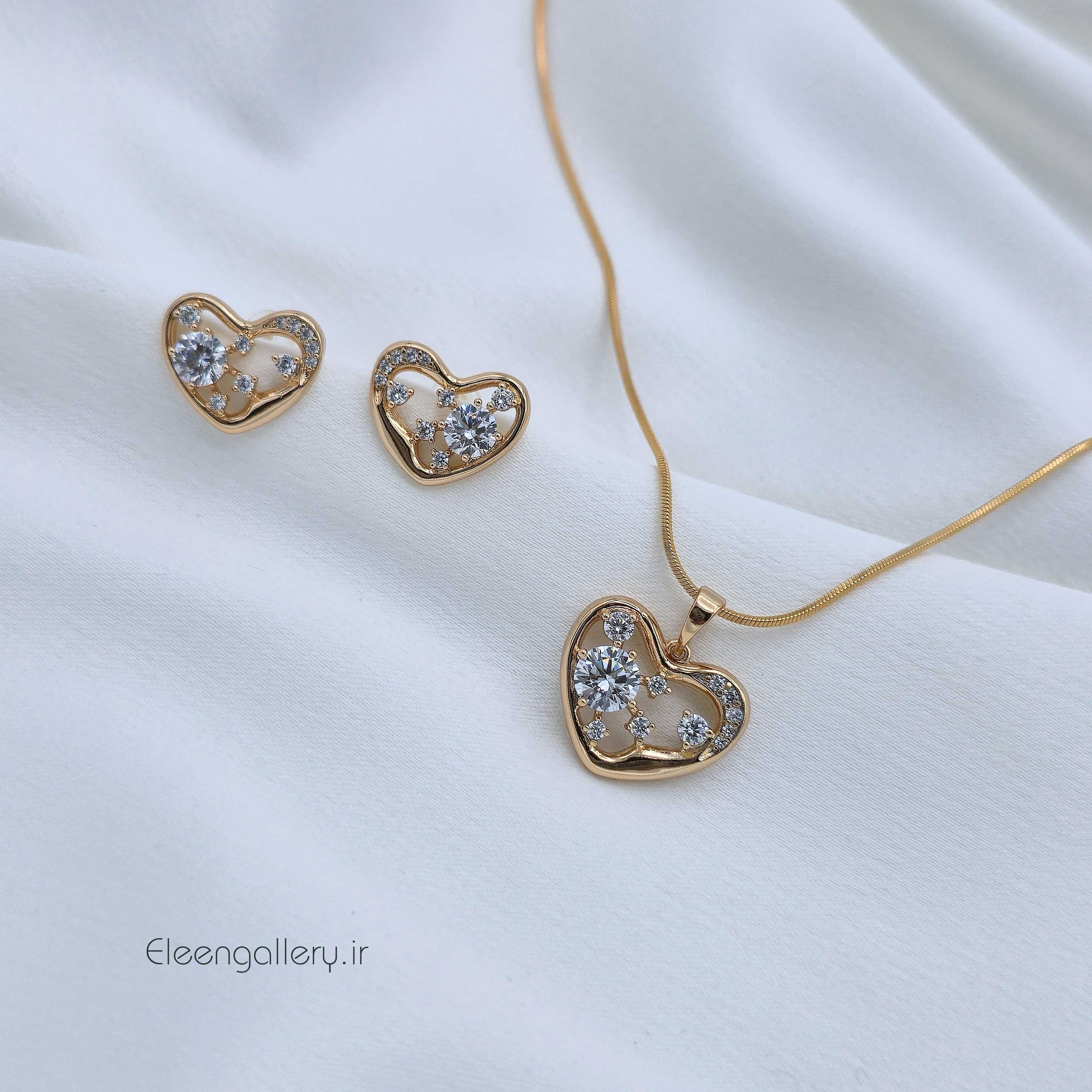 نیم‌ست دخترانه ژوپینگ مدل قلب نگین‌دار کد-2283