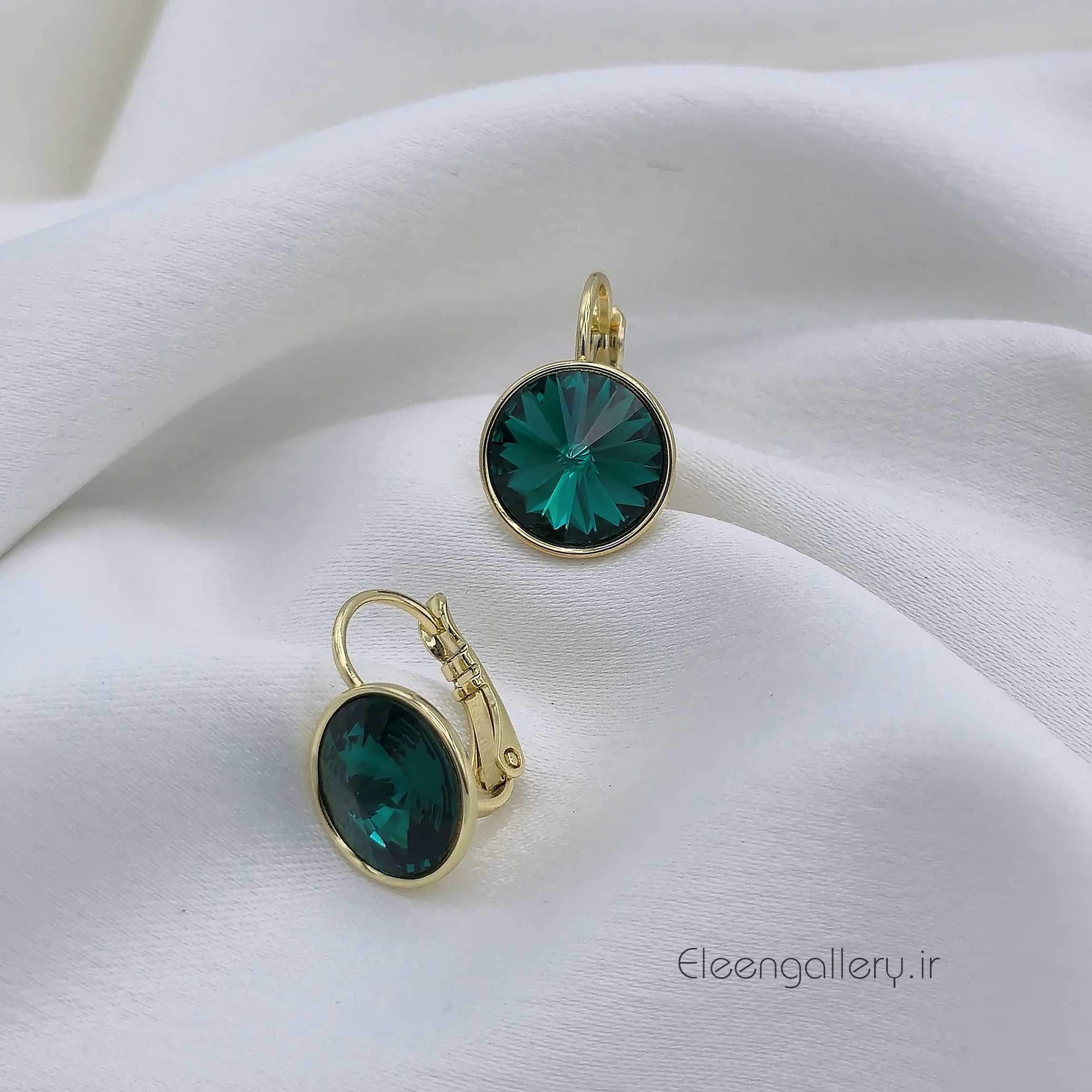 گوشواره سواروسکی سبز ژوپینگ کد-1623