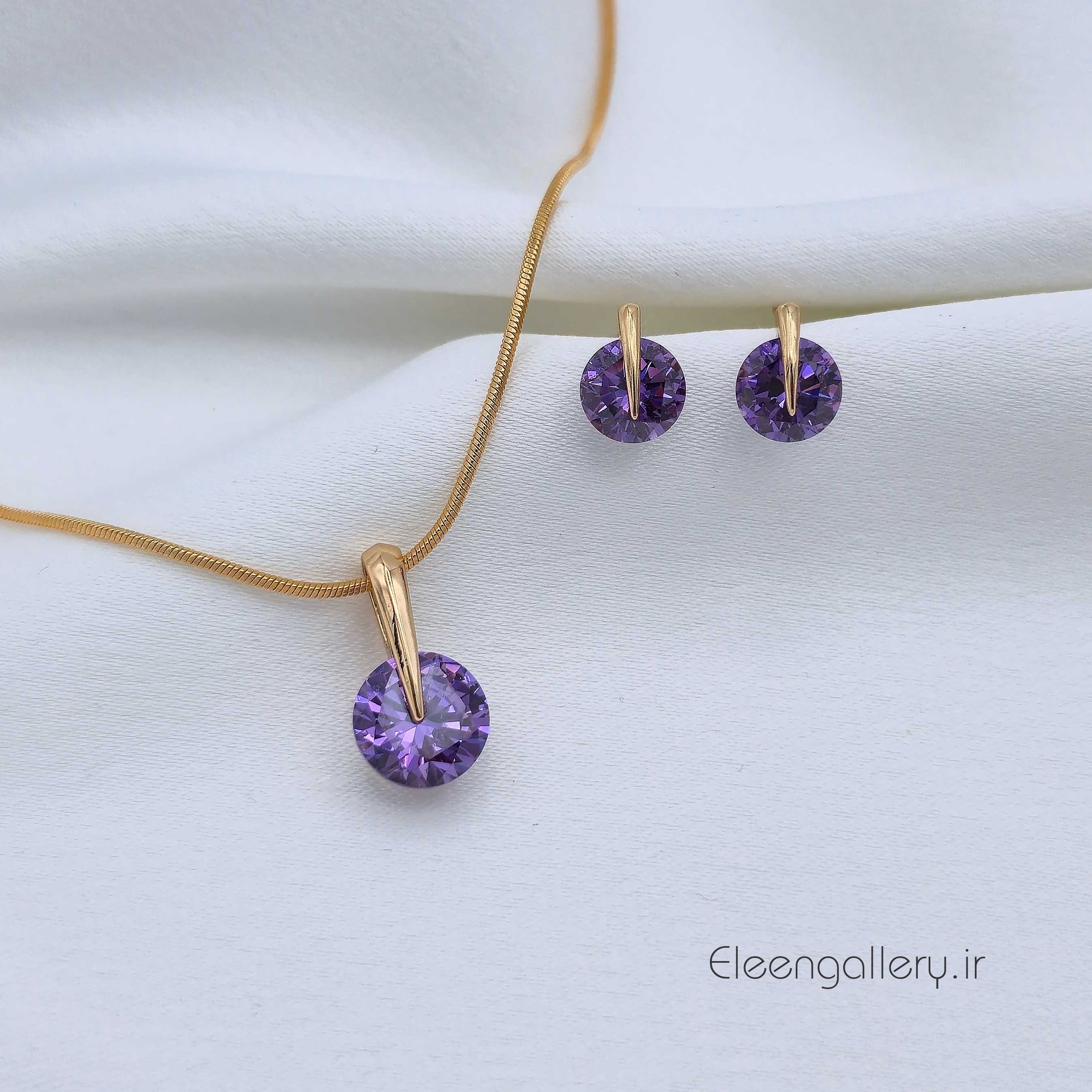 نیم‌ست دخترانه نگین بنفش ژوپینگ کد-2241