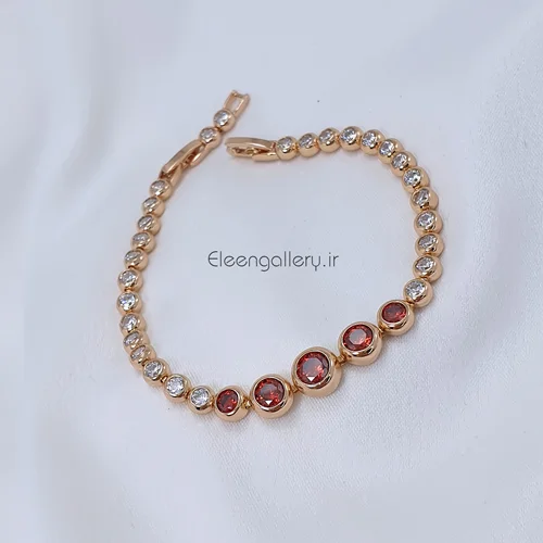 دستبند زنانه نگین قرمز ژوپینگ E-0190