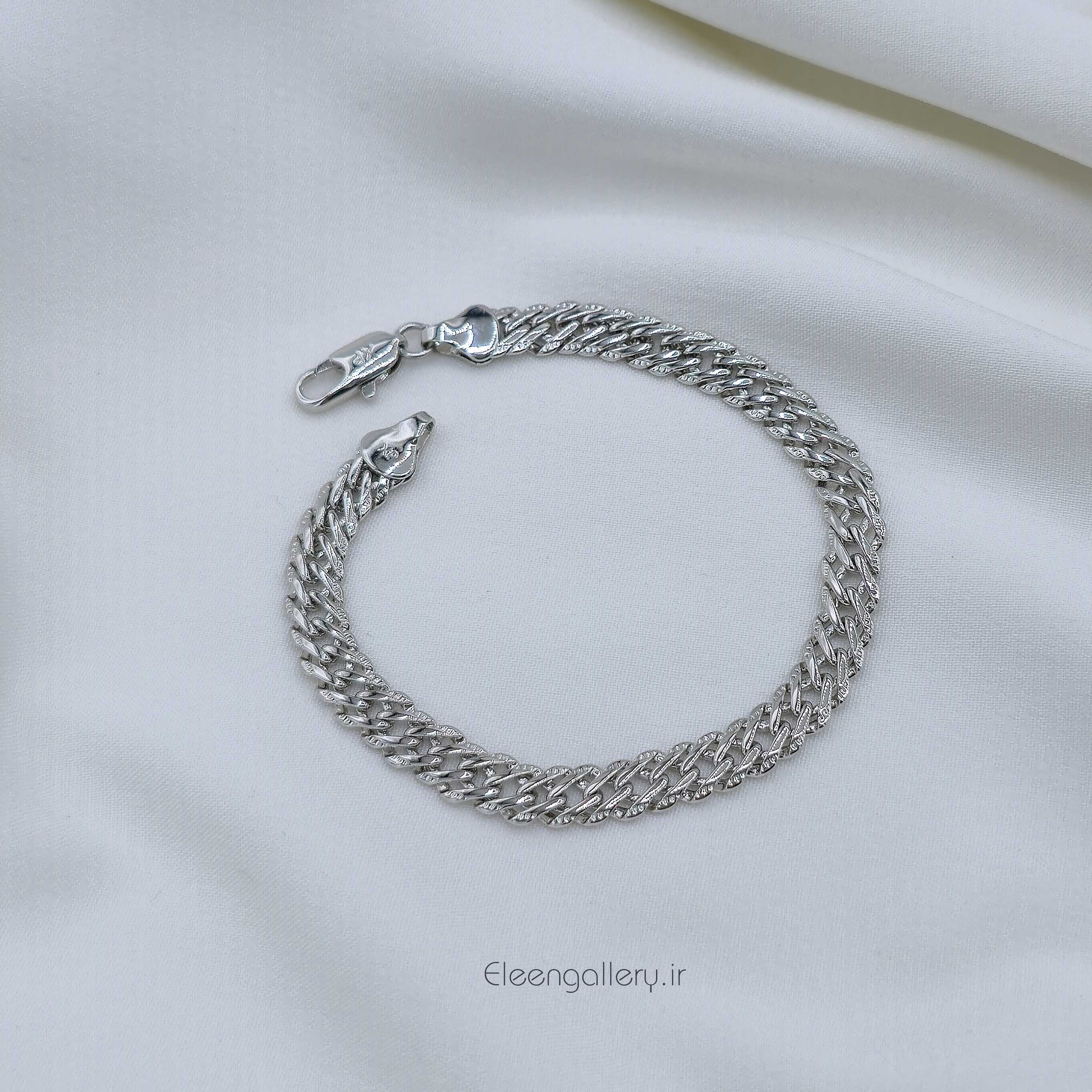 دستبند بافت سیلور ژوپینگ کد-2317