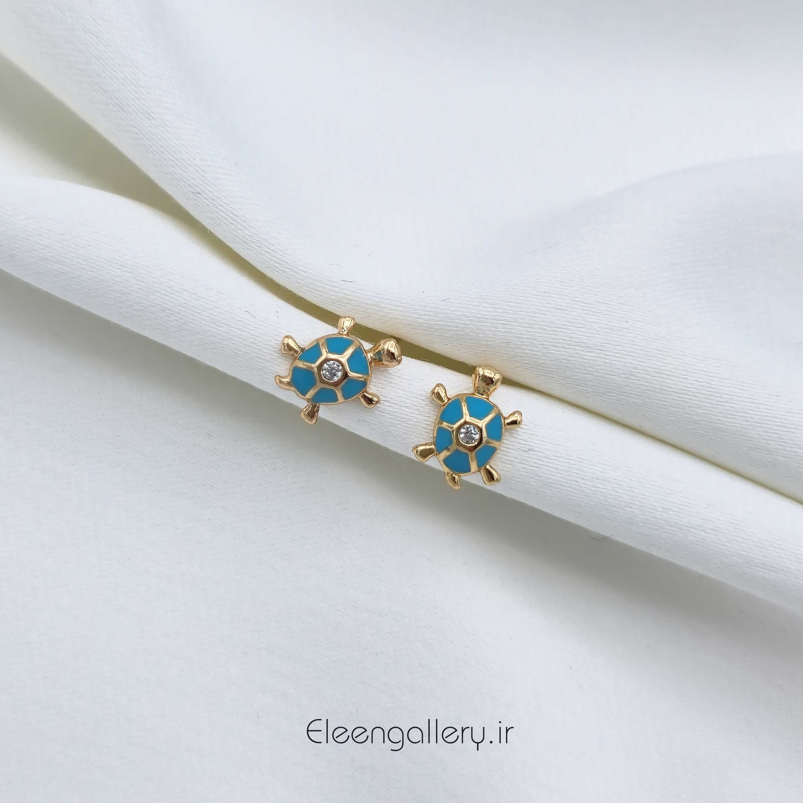 گوشواره دخترانه ژوپینگ طرح لاکپشت کد-2443