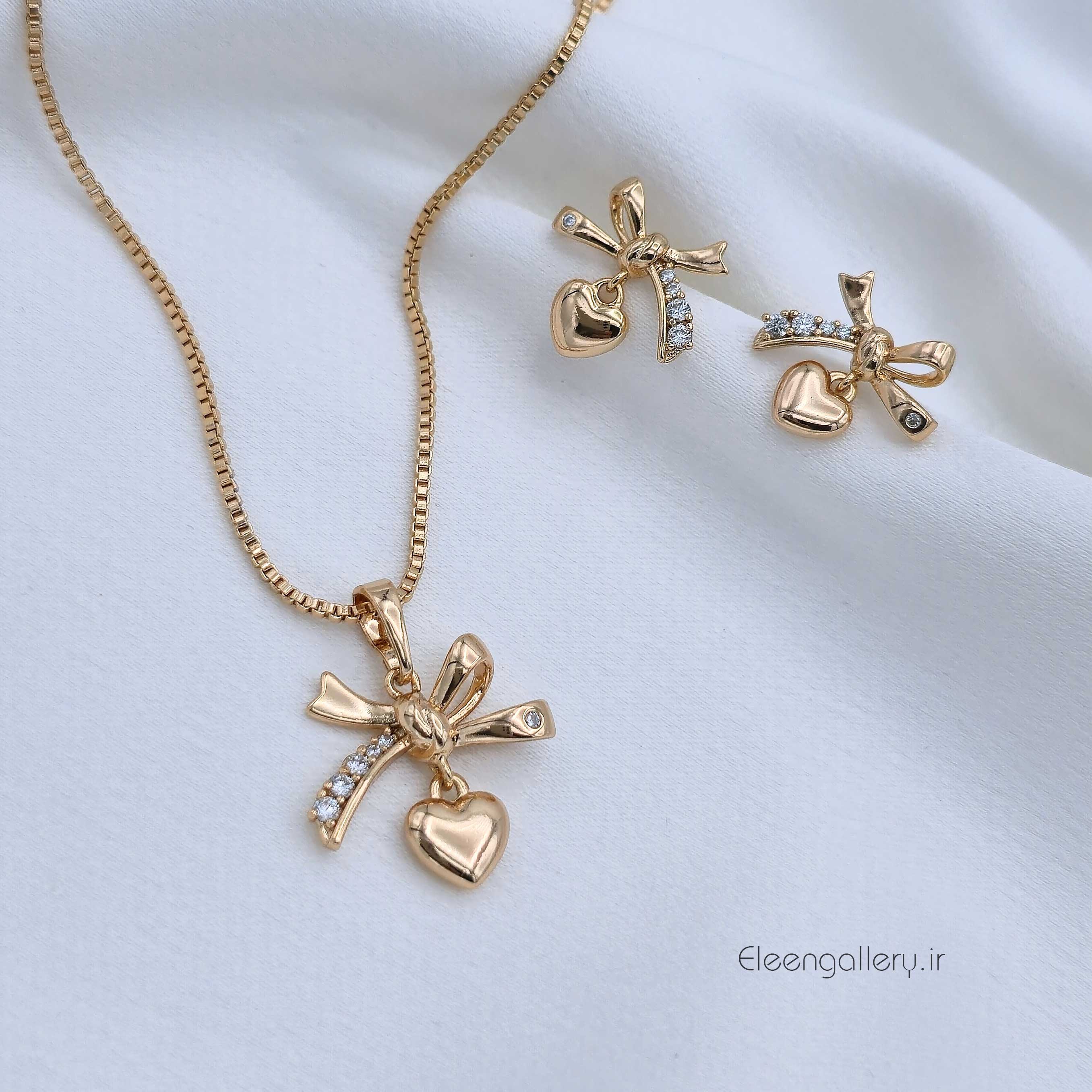 نیم‌ست دخترانه ژوپینگ طرح قلب و گره کد-2287