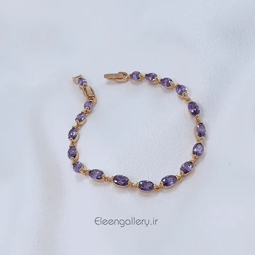 دستبند زنانه ژوپینگ نگین بنفش E-1380