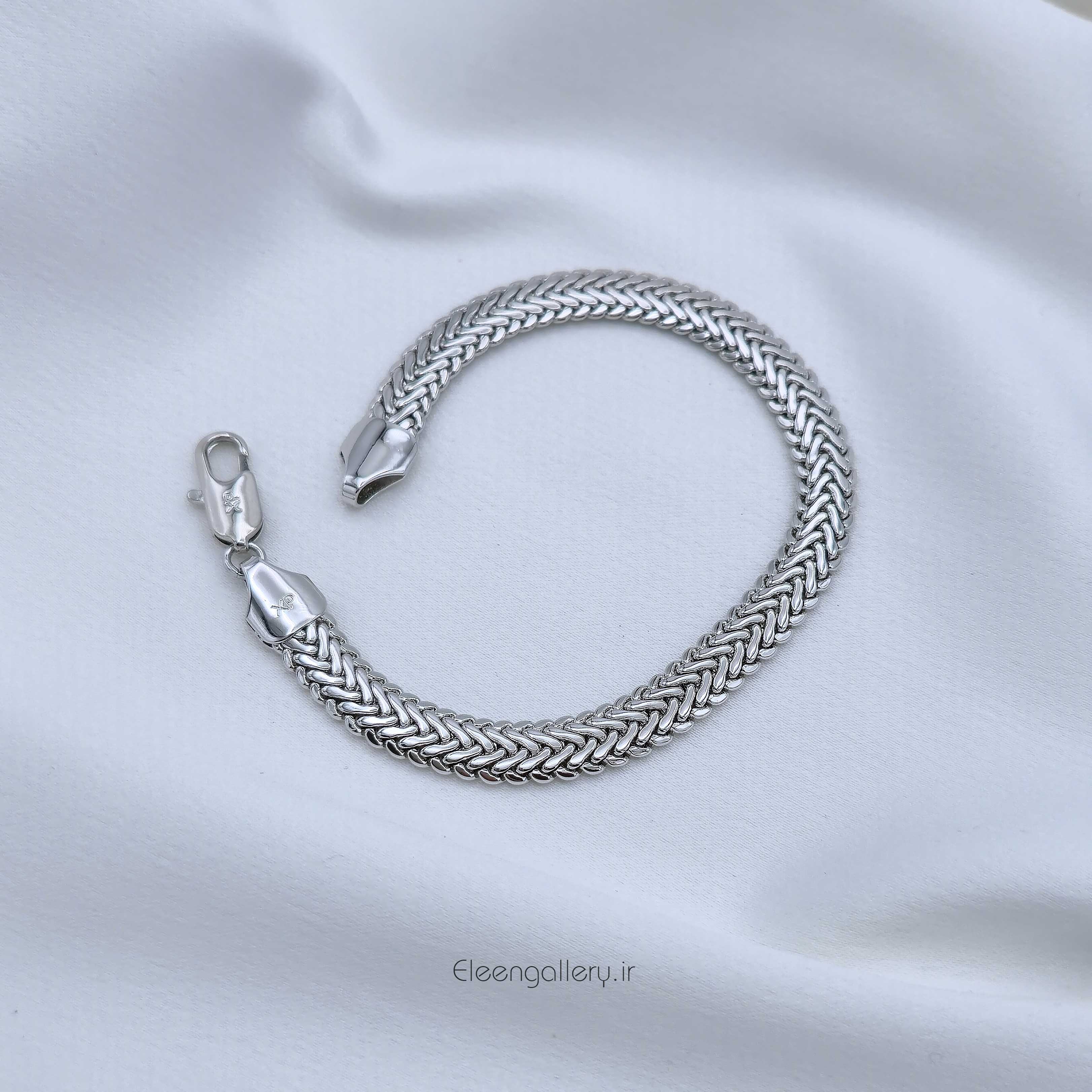 دستبند دخترانه سیلور ژوپینگ طرح بافت کد-2320