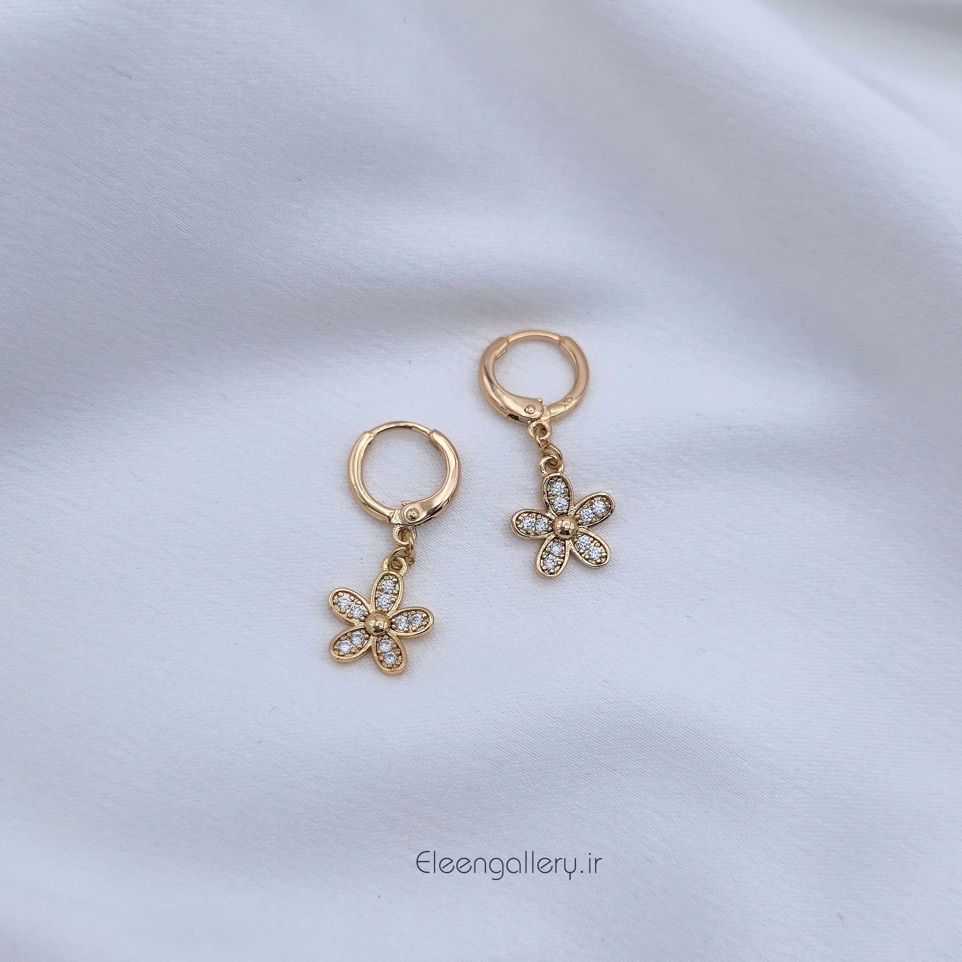 گوشواره آویز طرح گل ژوپینگ کد-2245