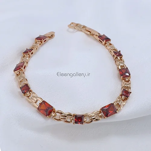 دستبند زنانه ژوپینگ مدل یاقوت قرمز E-1234